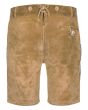 traditional brown lederhosen with suspenders back