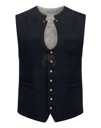 lederhosen vest navy blue